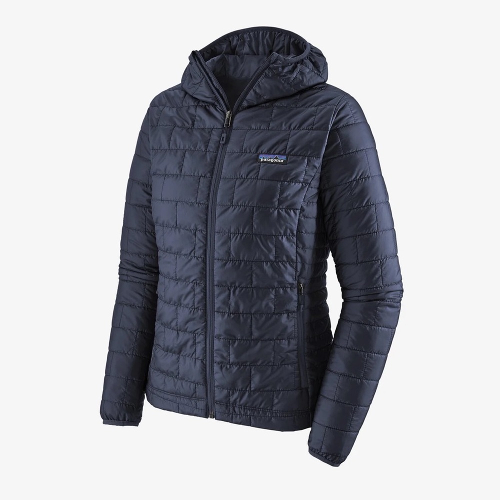 Patagonia Women’s Nano Puff Hoody Navy Blue Size Small S EUC